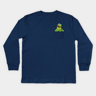 Kermit The Frog in Pocket Kids Long Sleeve T-Shirt